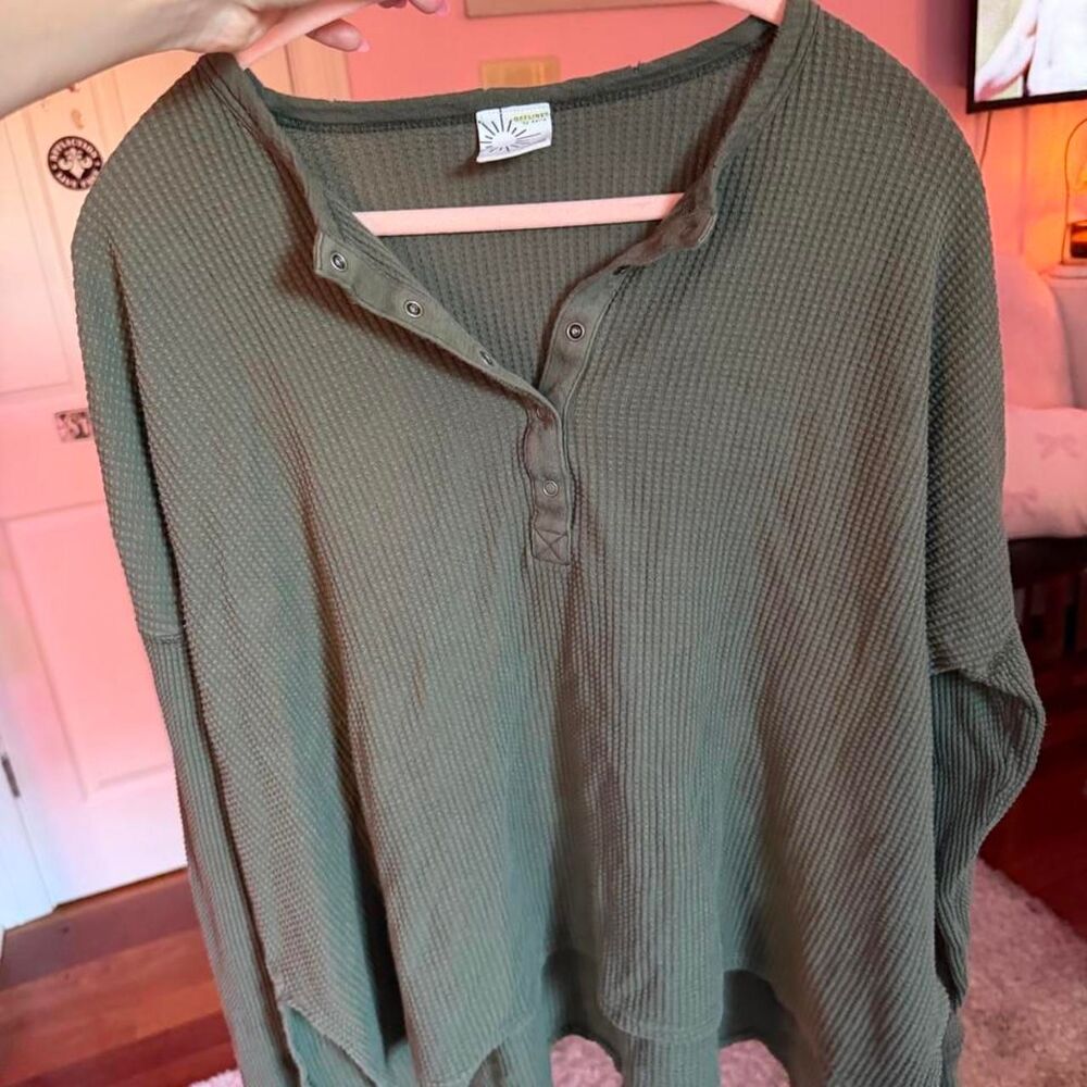 Aerie Women's Green and Khaki Shirt